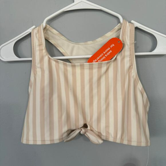 NWT Wonder Nation Girls Striped Swim Top Bikini Top Front Knot Size XL / 14 - 16 - Picture 1 of 7